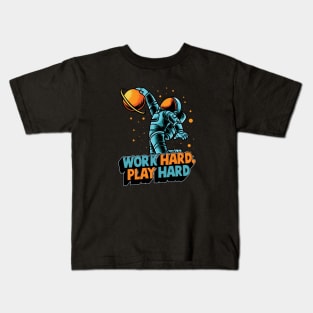 Work hard play hard astronaut Kids T-Shirt